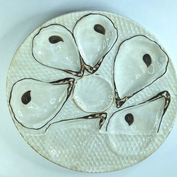 Other - Antique Trompe L’oeil, "Napkin" Six Well Oyster Plate Number 0292 8.5" A397